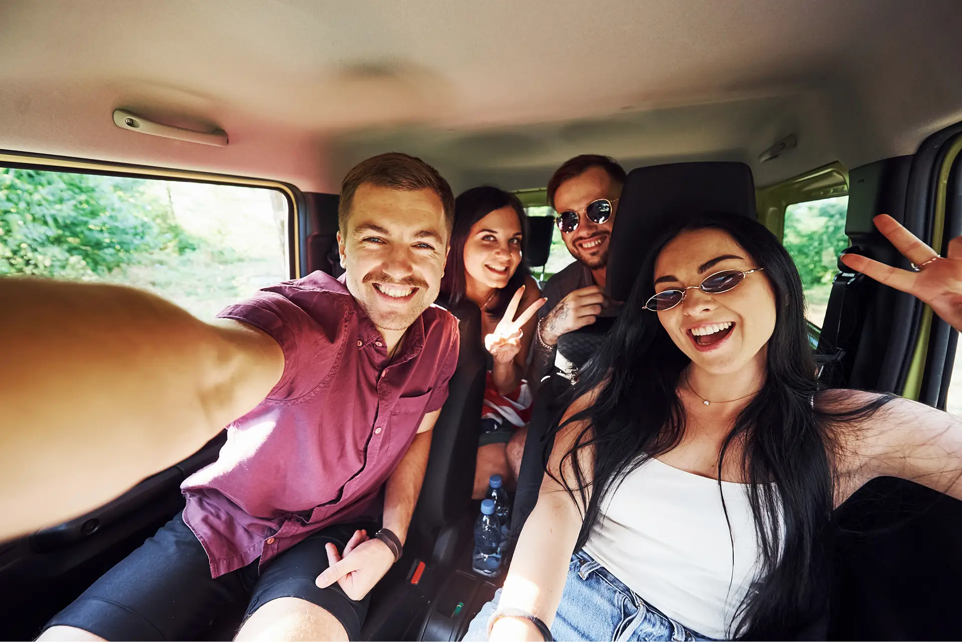 Passengers enjoying a private ride together
